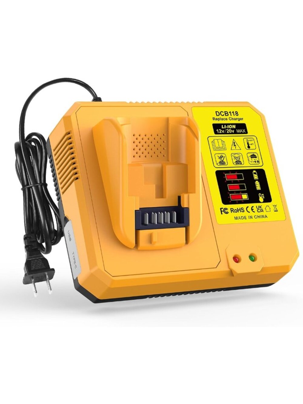Fast USB Battery Charger for 20V 60V Max Batteries - Quick Replacement Accessory